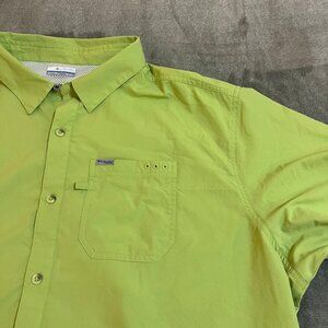Columbia omni shade vented short sleeve green fishing shirt 4XL/4TF AS IS